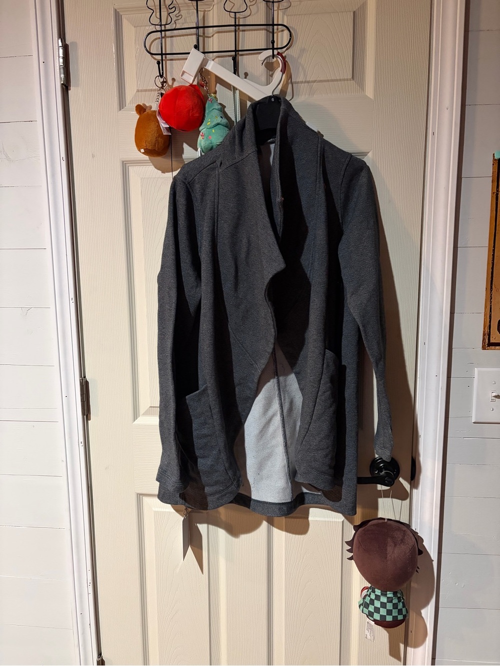 Women’s Open-Front Dark Gray Jacket